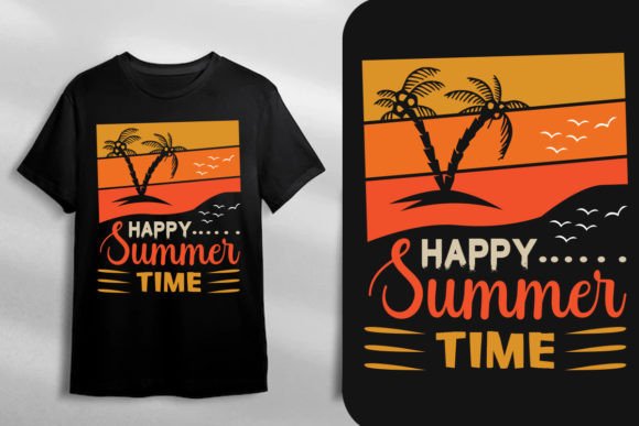 Happy Summer Time Graphics for T-Shirt Designs