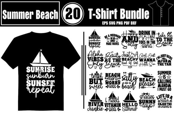 Summer Beach T-Shirt Bundle Graphics & Designs