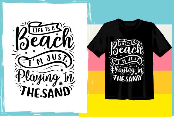 Summer Beach Typography Graphics for T-Shirt Designs