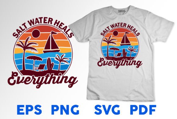 Summer Beach Typography Graphics for T-Shirt Designs