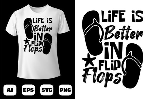 Summer Flip Flops Graphics for T-Shirt Designs