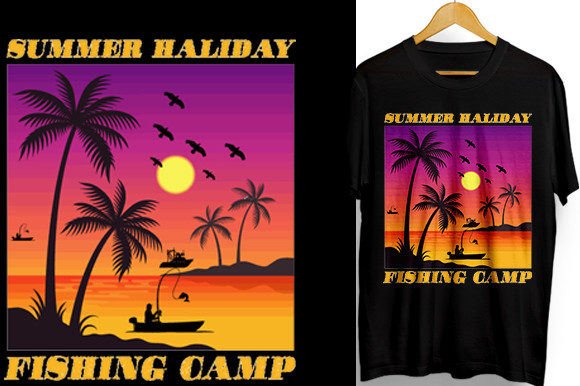 Summer Holiday Fishing Camp Graphics & T-Shirt Designs